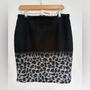 Clements Ribeiro Black Leopard-Print Pencil Skirt